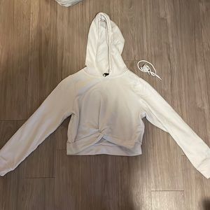 White cropped hoodie